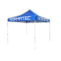 10'x10' Aluminum Frame Pop Up Tent With Printed Valances & Solid Color Peaks